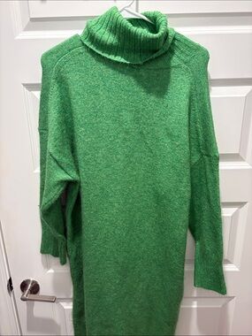 Daily Practice Green Turtleneck Sweater Dress